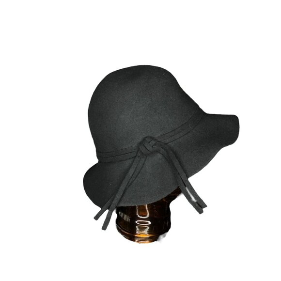 Nordstrom Women\'s 100% Wool Black Made in Italy Floppy Brim Bucket Winter Hat‎ main image 4